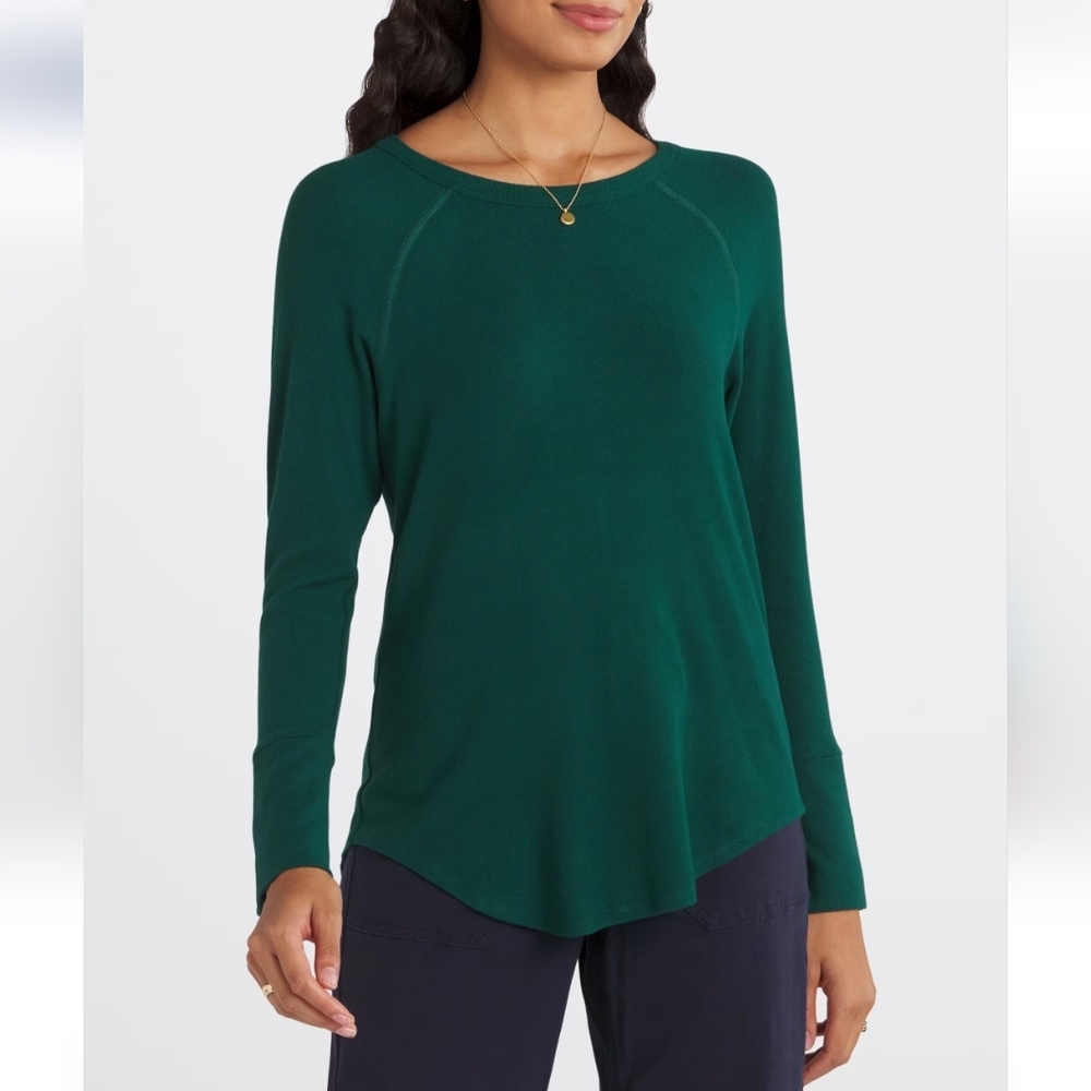 Nine Britton Emerald Green Long Sleeve Top – Size Large – NWOT